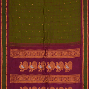 Gadwal Silk Green Kattam Saree
