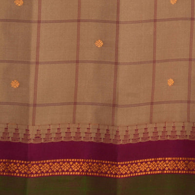 Gadwal Silk Beige Kattam Saree