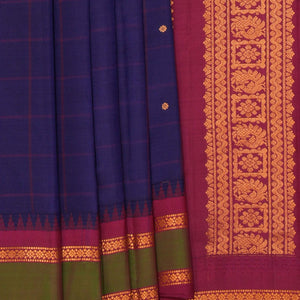 Gadwal Silk Violet Kattam Saree