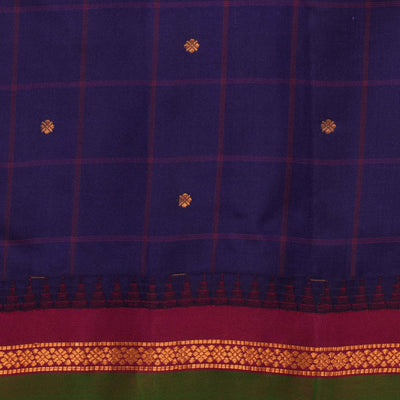 Gadwal Silk Violet Kattam Saree