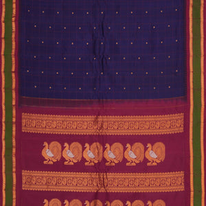 Gadwal Silk Violet Kattam Saree