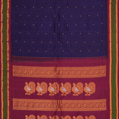 Gadwal Silk Violet Kattam Saree