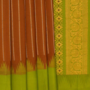 Gadwal Silk Brown Saree