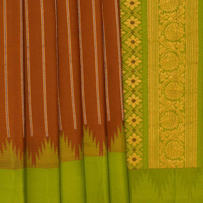 Gadwal Silk Brown Saree