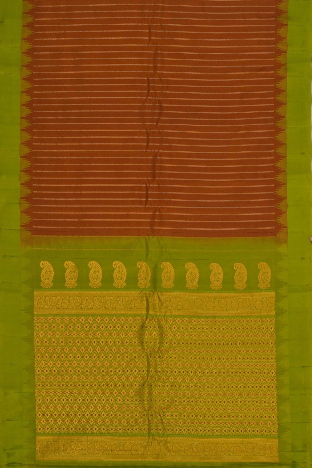 Gadwal Silk Brown Saree