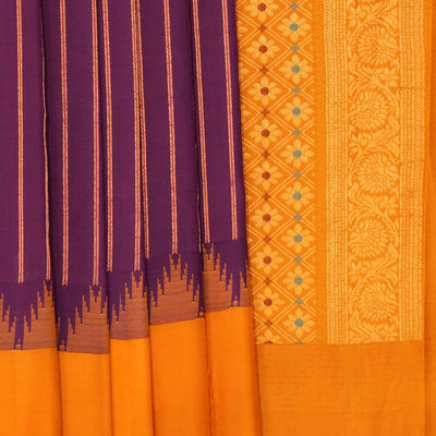 Gadwal Silk Violet Saree