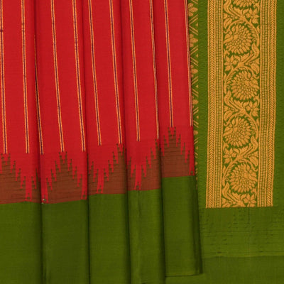 Gadwal Silk Red Saree
