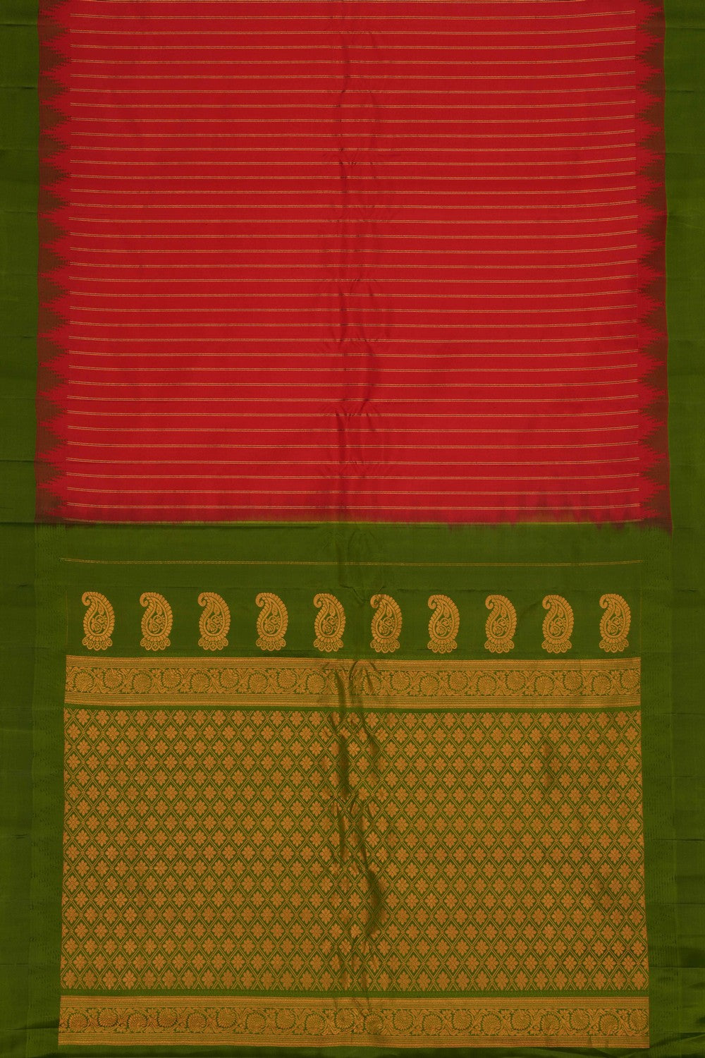 Gadwal Silk Red Saree