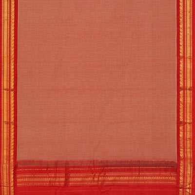 Gadwal Cotton Onion-Red Saree