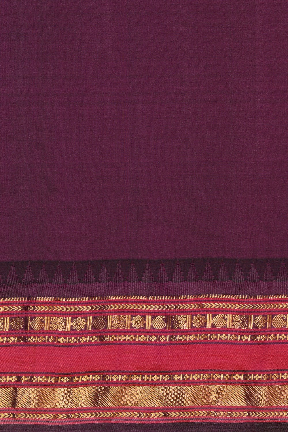 Gadwal Silk Yellow Kattam Saree
