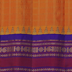 Gadwal Silk Orange Kattam Saree