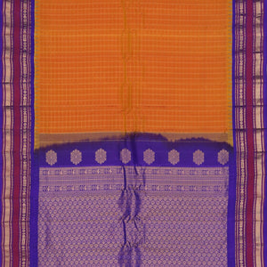 Gadwal Silk Orange Kattam Saree