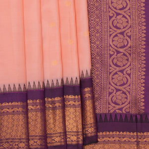 Gadwal Silk Peach Saree