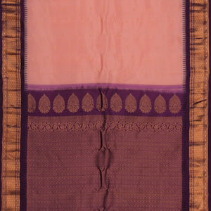 Gadwal Silk Peach Saree