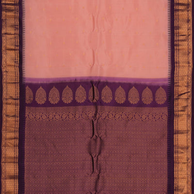 Gadwal Silk Peach Saree