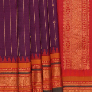 Gadwal Silk Violet Saree