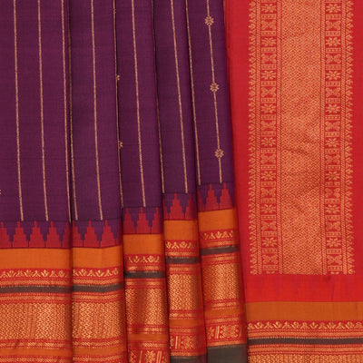 Gadwal Silk Violet Saree