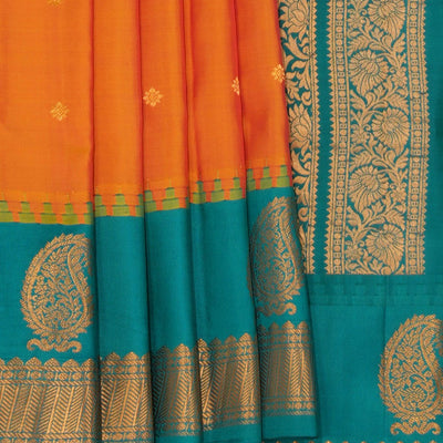 Gadwal Silk Orange Saree