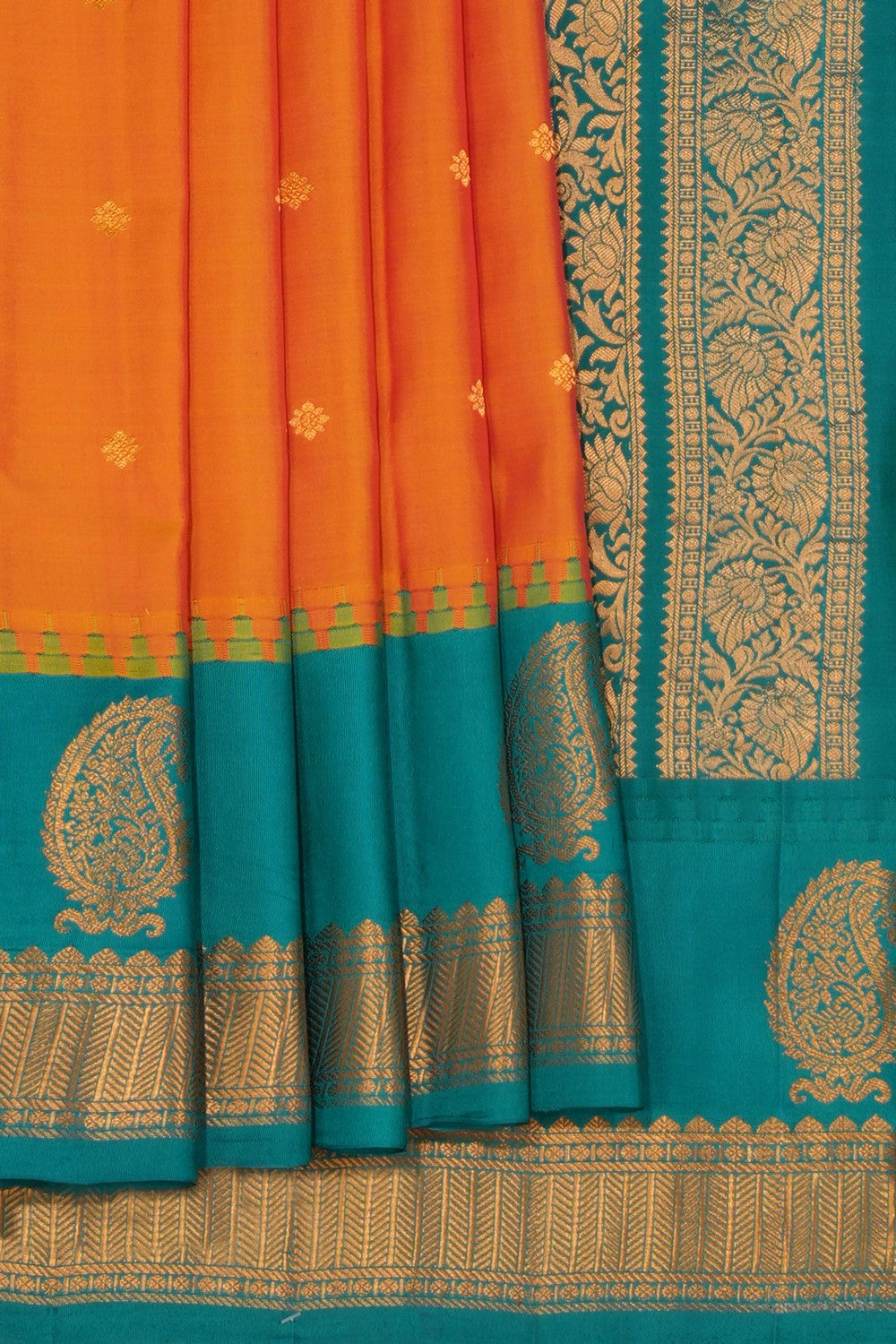 Gadwal Silk Orange Saree