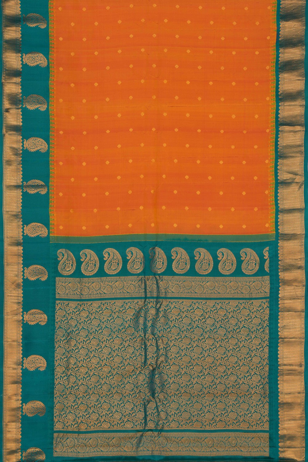 Gadwal Silk Orange Saree