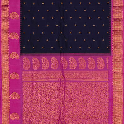 Gadwal Silk Navy Blue Saree