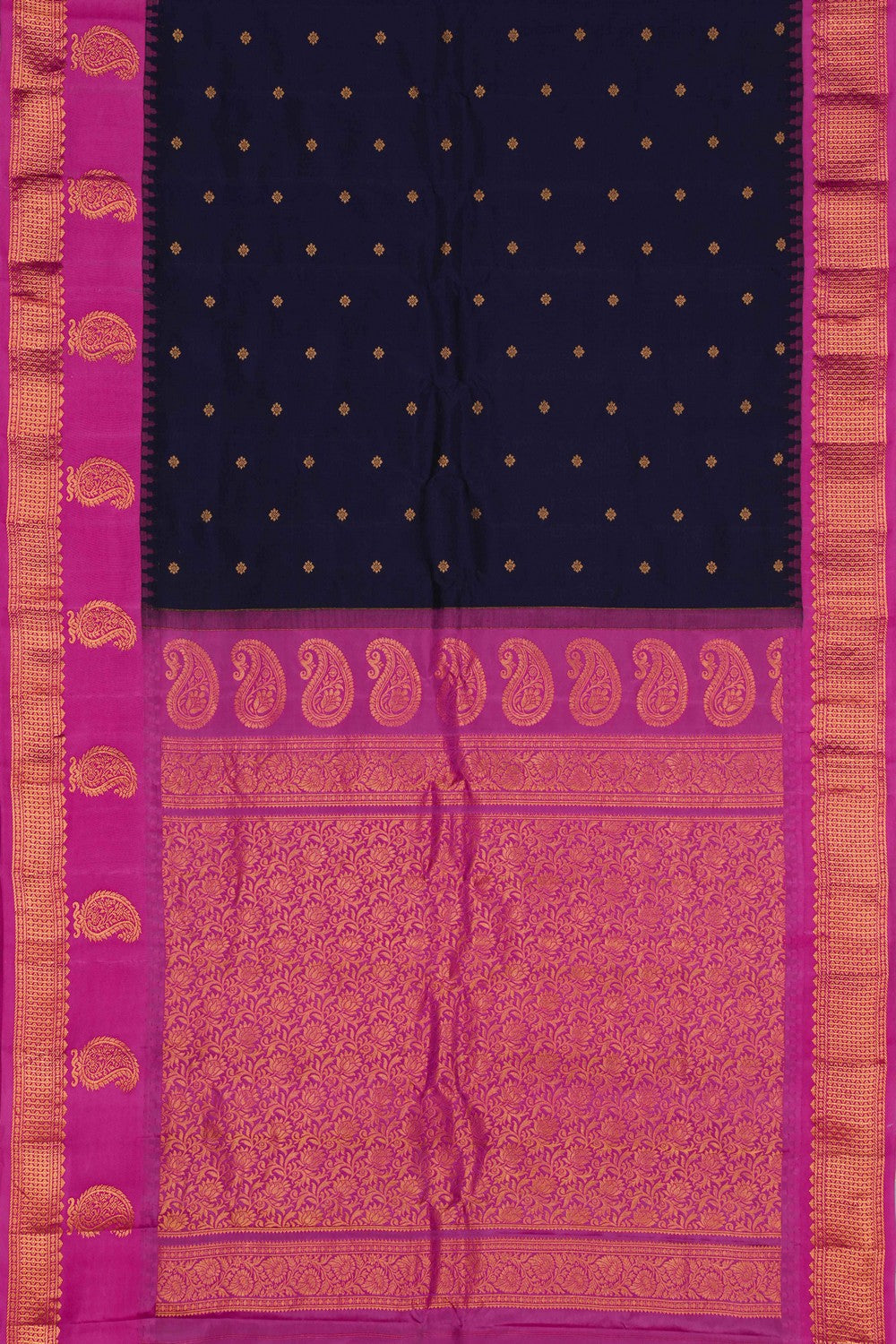 Gadwal Silk Navy Blue Saree