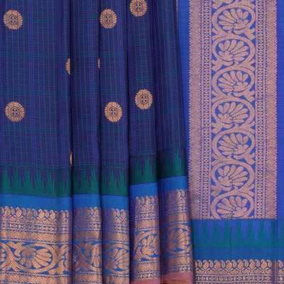 Gadwal Silk Peacock Blue Saree