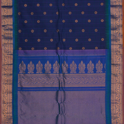 Gadwal Silk Peacock Blue Saree