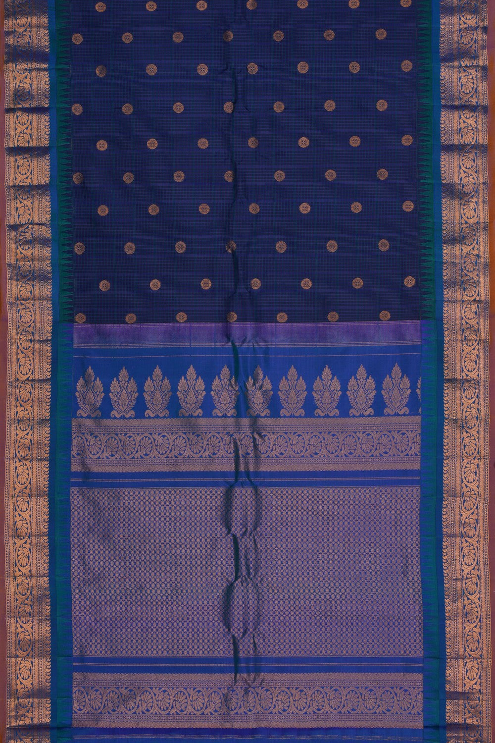 Gadwal Silk Peacock Blue Saree