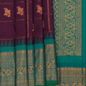 Gadwal Silk Maroon Saree