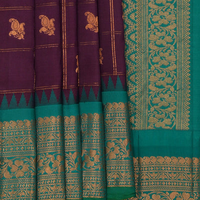 Gadwal Silk Maroon Saree