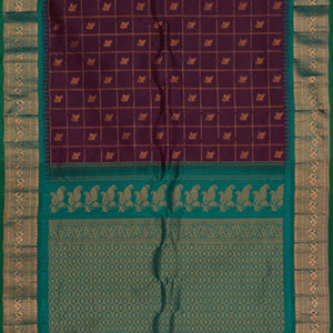 Gadwal Silk Maroon Saree