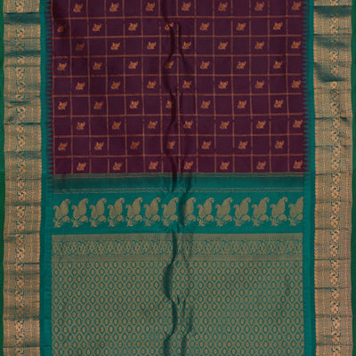 Gadwal Silk Maroon Saree