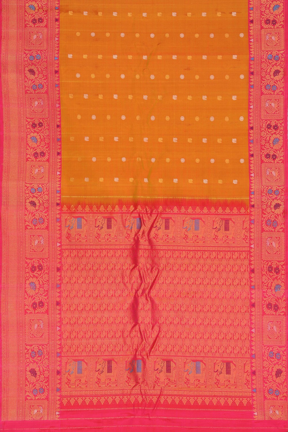 Gadwal Silk Yellow Saree