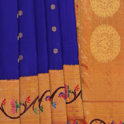 Gadwal Silk Indigo Blue Saree