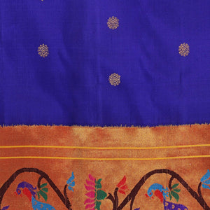 Gadwal Silk Indigo Blue Saree