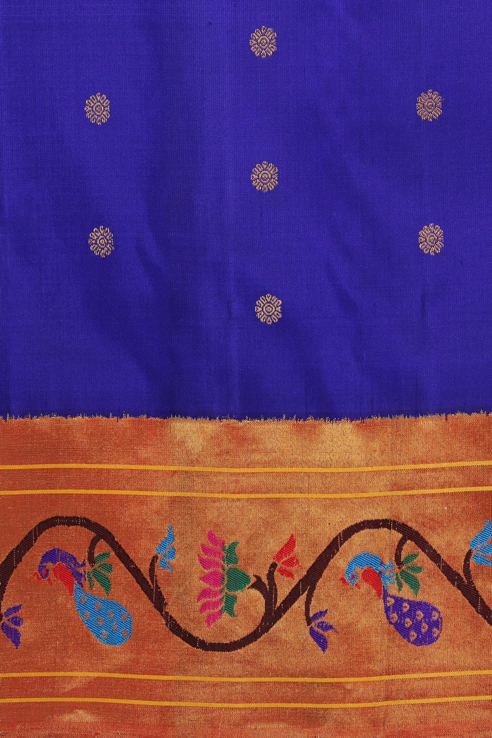 Gadwal Silk Indigo Blue Saree