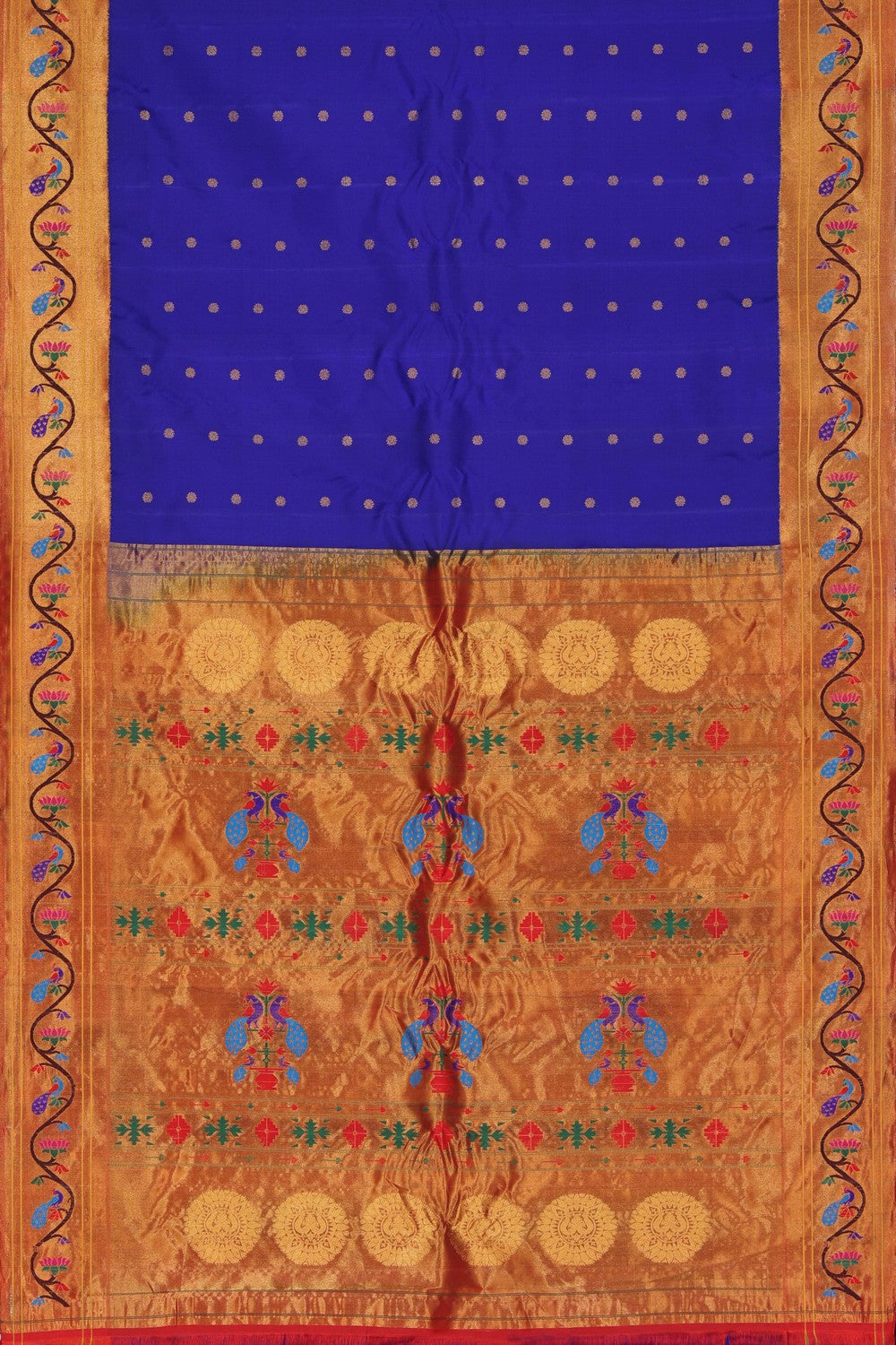 Gadwal Silk Indigo Blue Saree