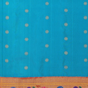 Gadwal Silk Teal Blue Saree
