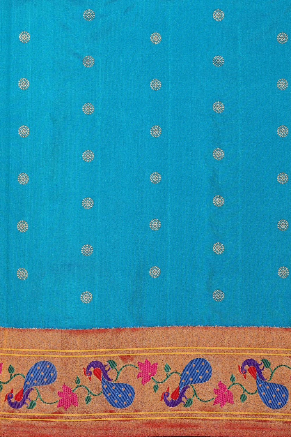 Gadwal Silk Teal Blue Saree