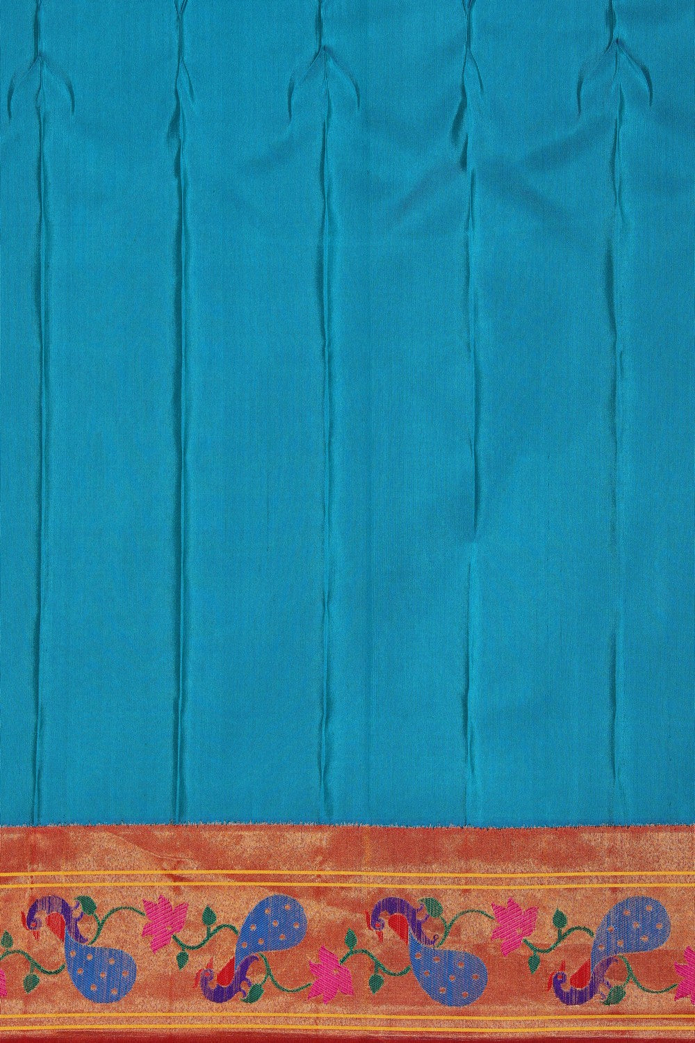 Gadwal Silk Teal Blue Saree