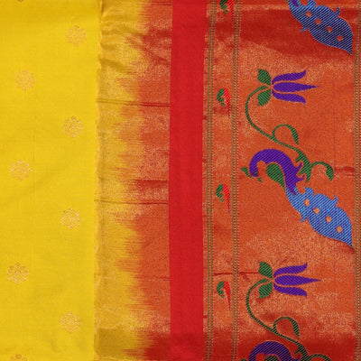 Gadwal Silk Yellow Saree