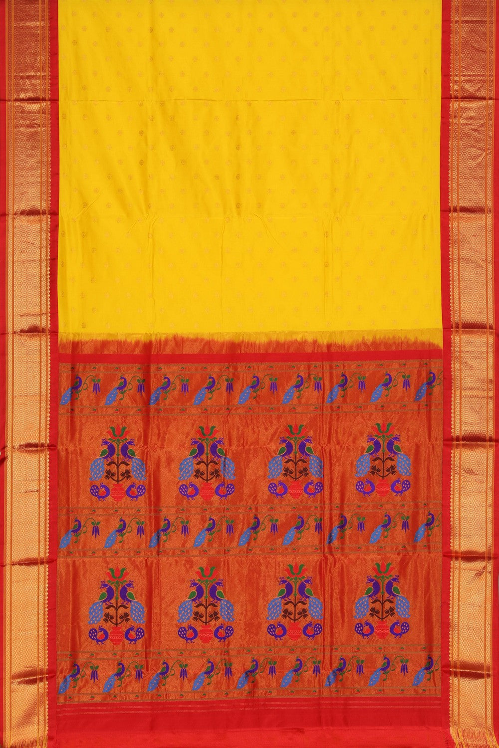 Gadwal Silk Yellow Saree