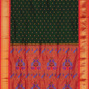Gadwal Silk Bottle Green Saree