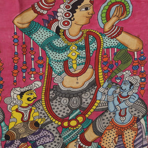 Kalamkari Hand-Painted Silk Saree