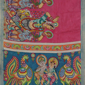 Kalamkari Hand-Painted Silk Saree