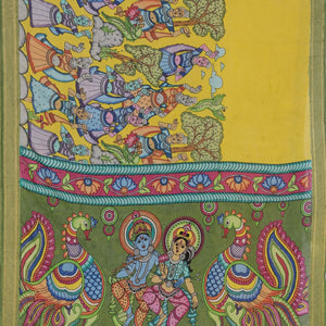 Kalamkari Hand-Painted Silk Saree