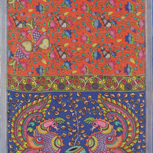 Kalamkari Hand-Painted Silk Saree