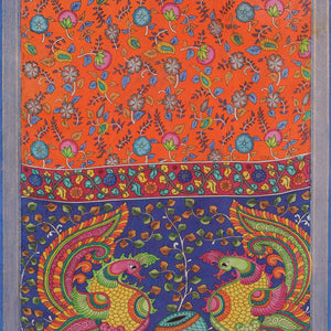 Kalamkari Hand-Painted Silk Saree