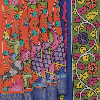 Kalamkari Hand-Painted Silk Saree